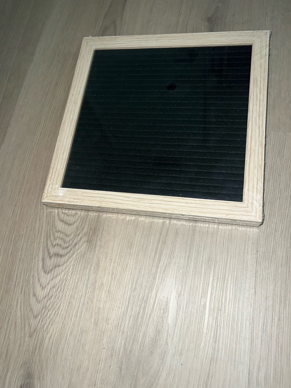 Black Message Board with Wooden Frame